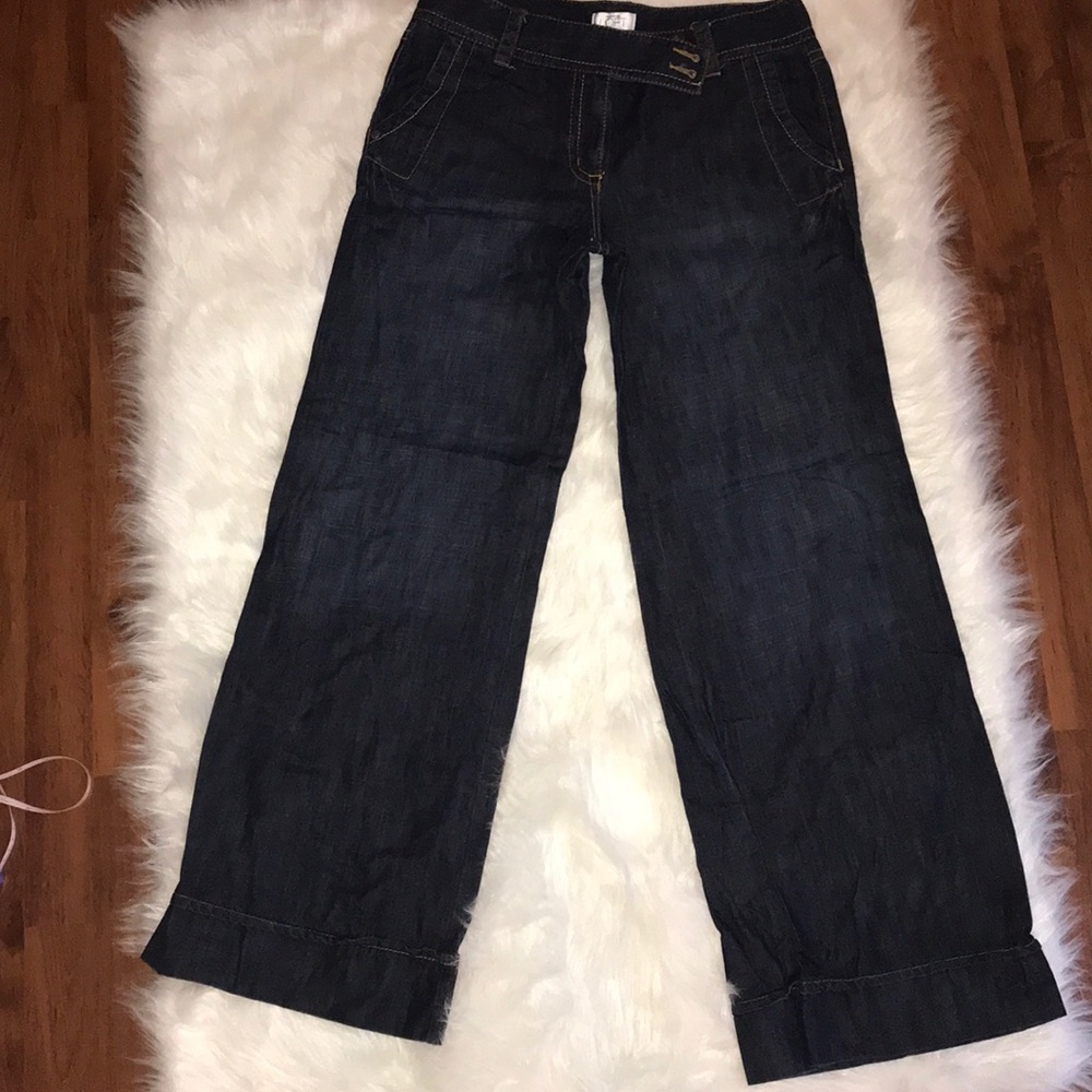 Wide leg denim jeans